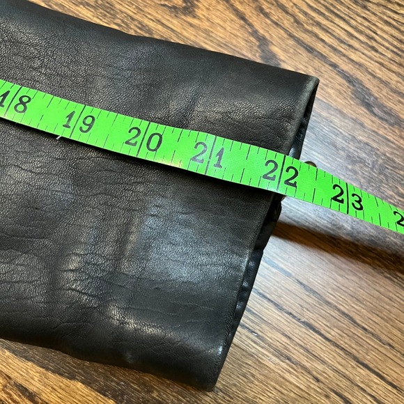 Vintage Saks Fifth Avenue Black Leather Coat Blazer Jacket Womens Size 12‎ - Picture 12 of 16